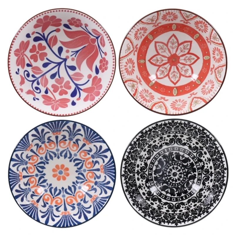 Multi Patterned Ceramic 8-pc. Bowl Set
