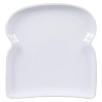 White Porcelain Toast Plates, Set of 4