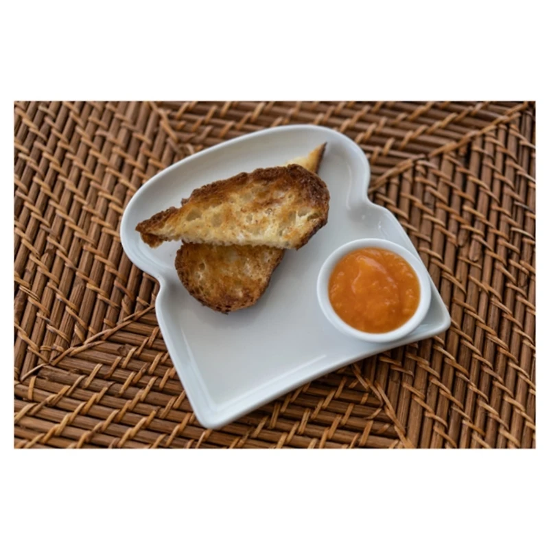 White Porcelain Toast Plates, Set of 4