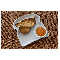 White Porcelain Toast Plates, Set of 4