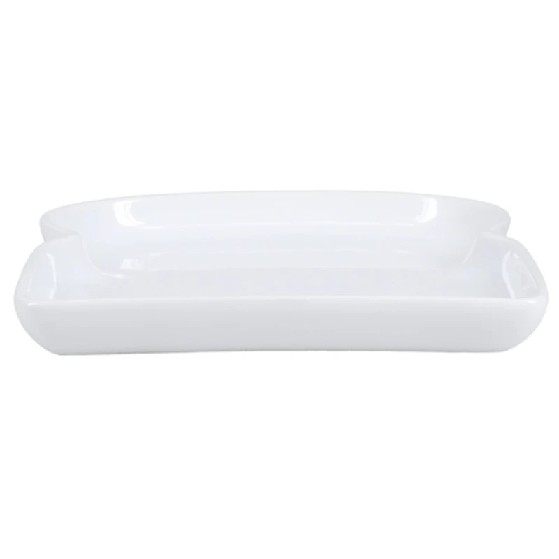 White Porcelain Toast Plates, Set of 4