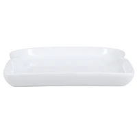 White Porcelain Toast Plates, Set of 4