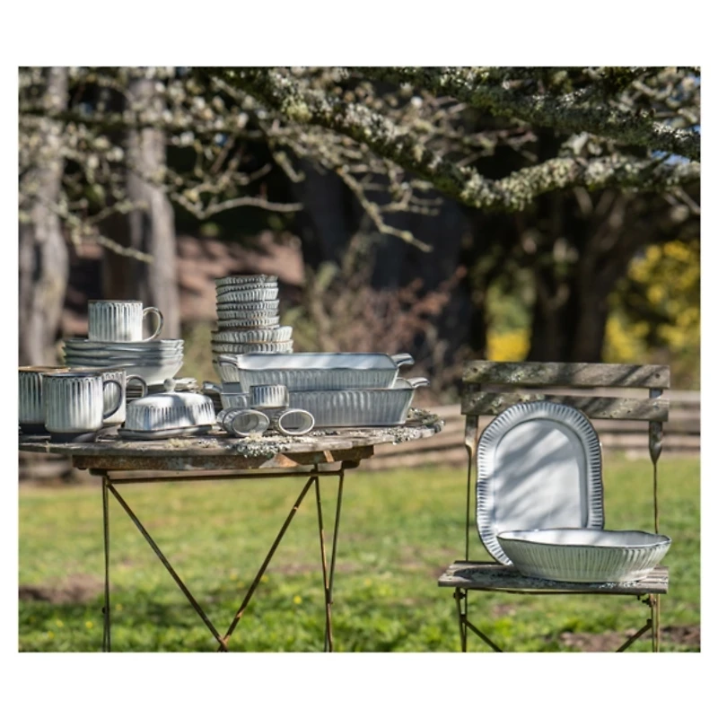 Cream Scalloped Clay 2-pc. Serveware Set