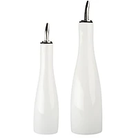 White Porcelain 2-pc. Oil and Vinegar Carafe Set