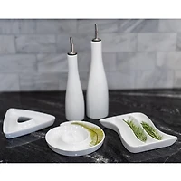 White Porcelain 2-pc. Oil and Vinegar Carafe Set