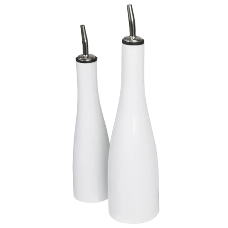 White Porcelain 2-pc. Oil and Vinegar Carafe Set