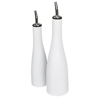 White Porcelain 2-pc. Oil and Vinegar Carafe Set