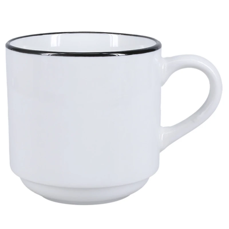 White with Black Rims 16-pc. Dinnerware Set