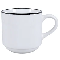 White with Black Rims 16-pc. Dinnerware Set