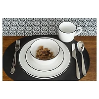 White with Black Rims 16-pc. Dinnerware Set