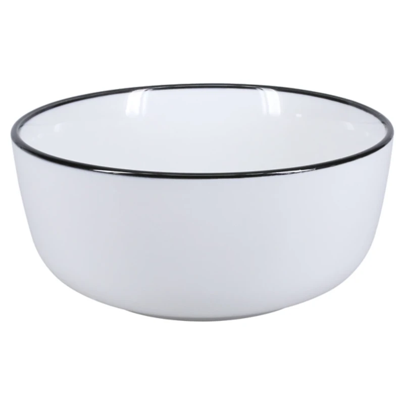 White Porcelain Black Trim 16-pc. Dinnerware Set