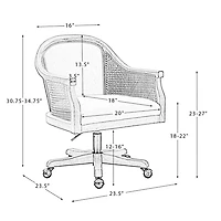 Ivory Rattan Swivel Office Chair