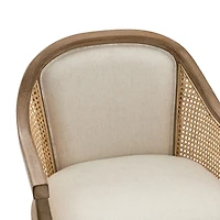 Ivory Rattan Swivel Office Chair