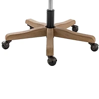 Ivory Rattan Swivel Office Chair