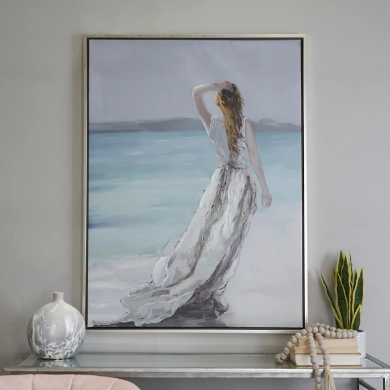Lady of the Ocean Framed Canvas Art Print