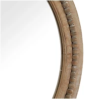 Round Distressed Beaded Wall Mirror, 28 in.
