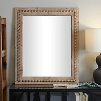 Rectangle Distressed Beaded Wall Mirror