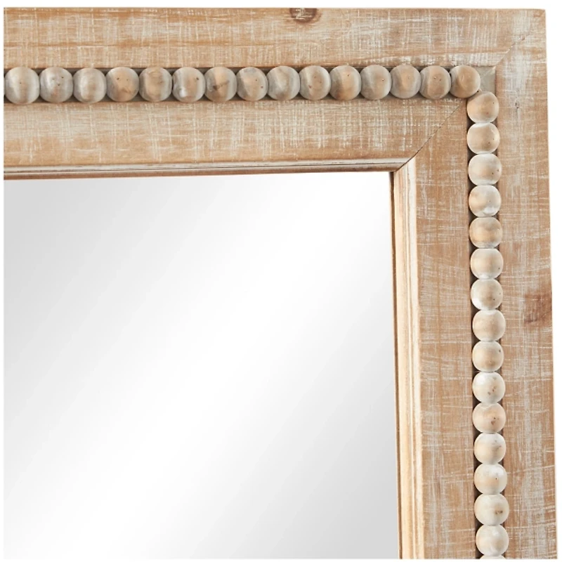 Rectangle Distressed Beaded Wall Mirror