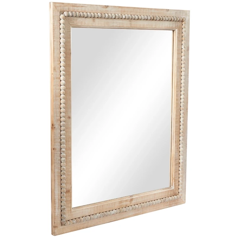 Rectangle Distressed Beaded Wall Mirror