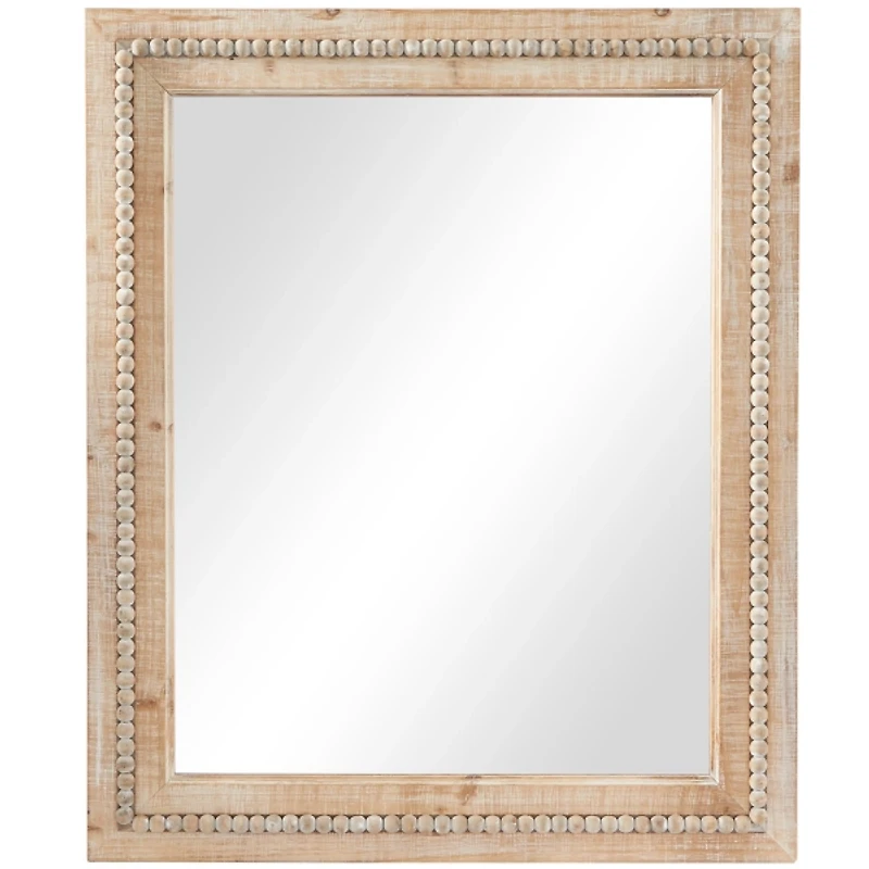 Rectangle Distressed Beaded Wall Mirror