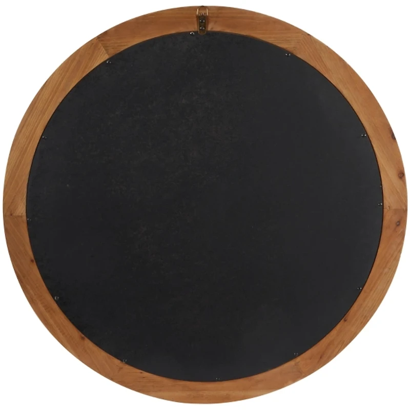 Round Whitewash Beaded Wall Mirror