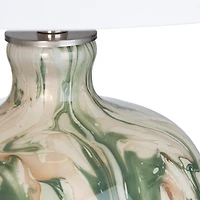 Green Waverly Glass Table Lamp