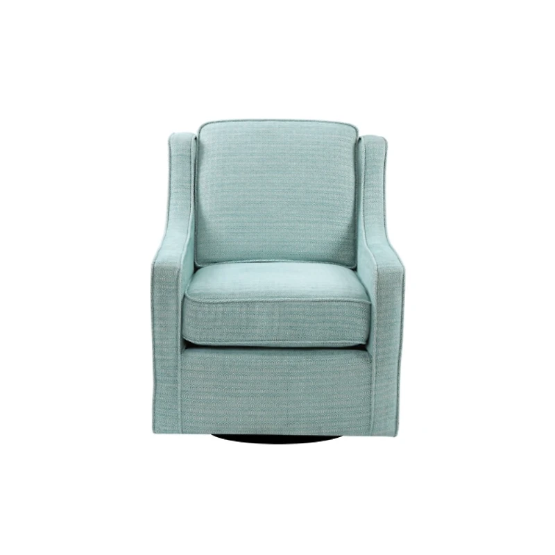Aqua Upholstered Swivel Accent Chair