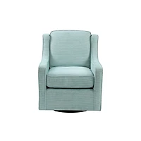Aqua Upholstered Swivel Accent Chair