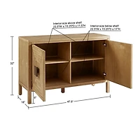 Brown Wood Layered Doors Cabinet