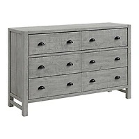 Arden Gray Wood 6-Drawer Dresser