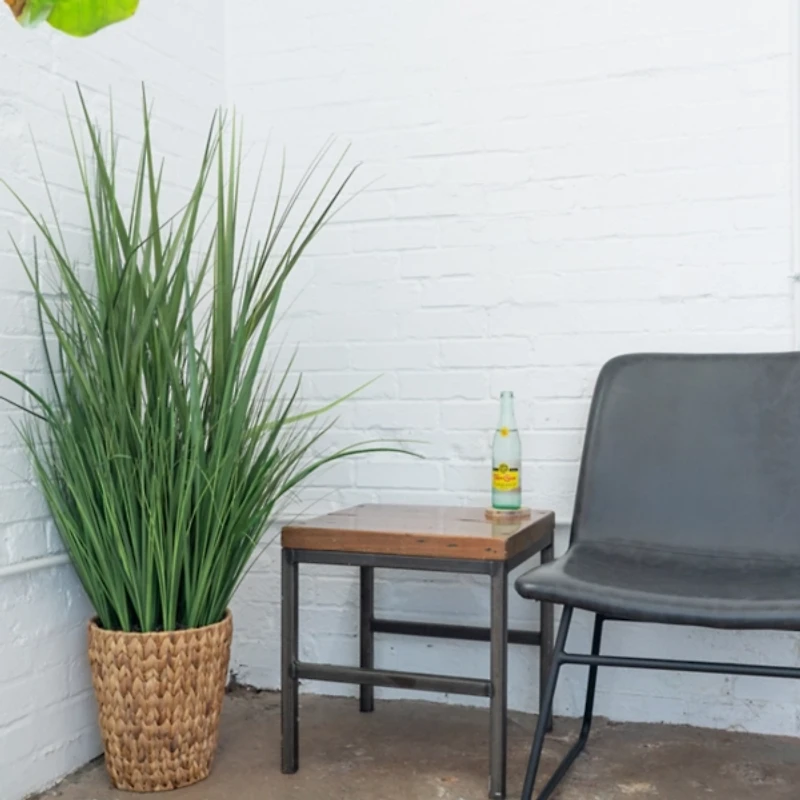 Grass Arrangement in Natural Woven Basket