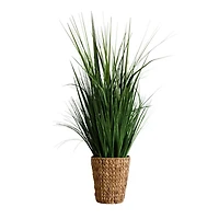 Grass Arrangement in Natural Woven Basket