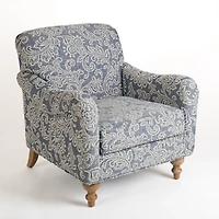 Blue Floral English Armchair