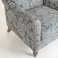 Blue Floral English Armchair