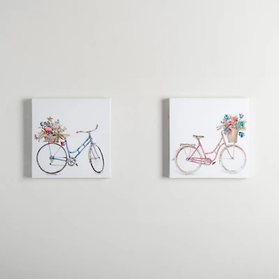 Spring Bicycles Canvas Art Prints, Set of 2