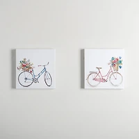 Spring Bicycles Canvas Art Prints, Set of 2