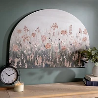 Pink Floral Meadow Arch Canvas Art Print