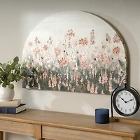 Pink Floral Meadow Arch Canvas Art Print