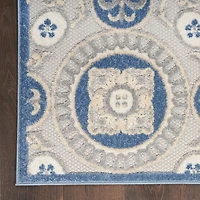 Aloha Blue Medallion Indoor/Outdoor Area Rug