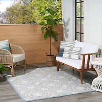 Aloha Blue Medallion Indoor/Outdoor Area Rug