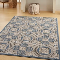 Aloha Blue Medallion Indoor/Outdoor Area Rug