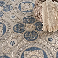 Aloha Blue Medallion Indoor/Outdoor Area Rug