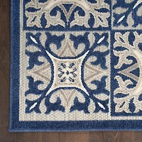 Aloha Blue Geometric Indoor/Outdoor Area Rug