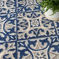Aloha Blue Geometric Indoor/Outdoor Area Rug