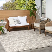 Aloha Ivory Geometric Indoor/Outdoor Area Rug