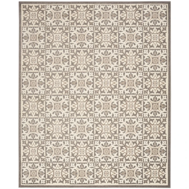 Aloha Ivory Geometric Indoor/Outdoor Area Rug