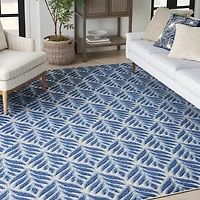 Aloha Blue Botanical Indoor/Outdoor Rug