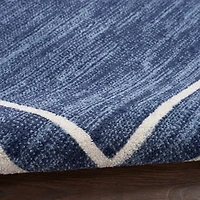 Navy Bordered Indoor/Outdoor Area Rug