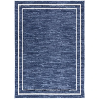 Navy Bordered Indoor/Outdoor Area Rug