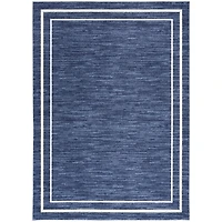 Navy Bordered Indoor/Outdoor Area Rug